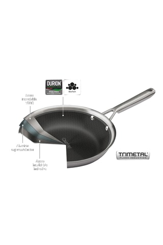 Poêle en acier inoxydable avec revêtement céramique - 30 cm