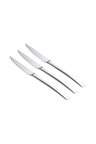 3 couteaux à steak en acier inoxydable - 24 cm