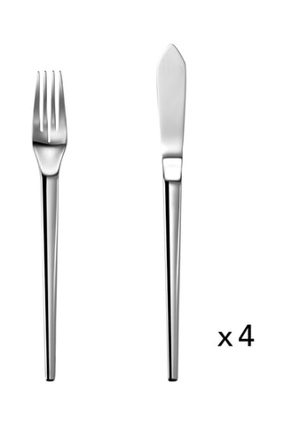Set de couverts à poisson en acier inoxydable - 8 pièces