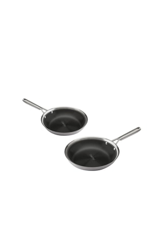 2 poêles en acier inoxydable - 22 / 26 cm
