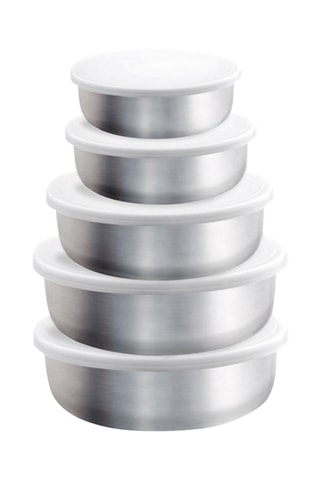 5 boîtes de conservation en acier inoxydable - 20,1 à 130 cl