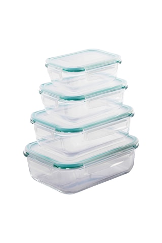 4 boîtes de conservation en verre borosilicate - 37 à 152 cl