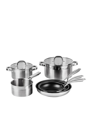 Batterie de cuisine en acier inoxydable - 8 pièces