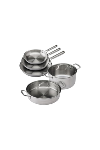 Batterie de cuisine en acier inoxydable - 7 pièces