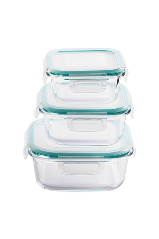3 boîtes de conservation en verre borosilicate - 64 à 152 cl