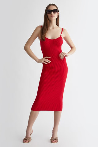 Robe fourreau - Rouge