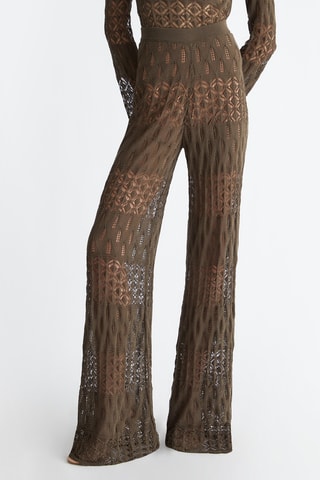Pantalon taille haute - Marron
