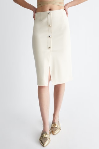 Jupe droite taille haute - Blanc