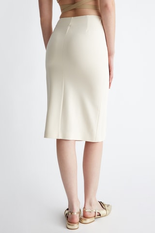 Jupe droite taille haute - Blanc