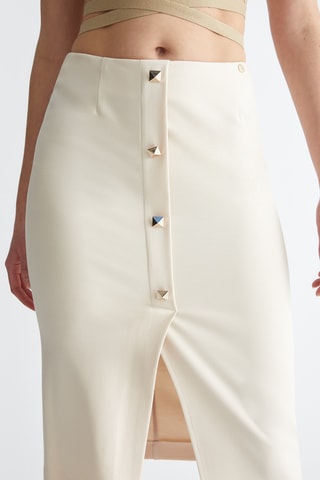Jupe droite taille haute - Blanc