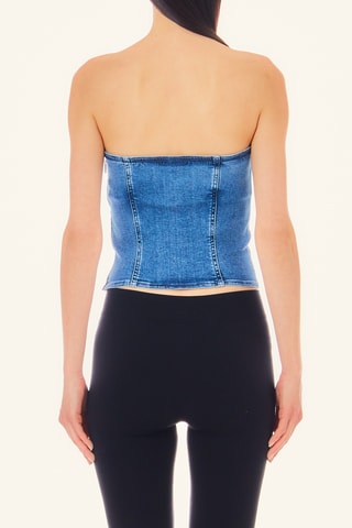 Top bustier en jean - Bleu