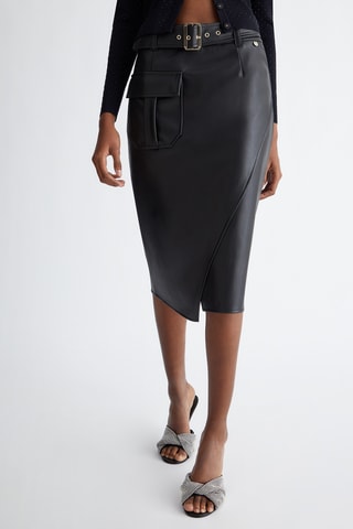 Jupe asymétrique taille haute - Noir