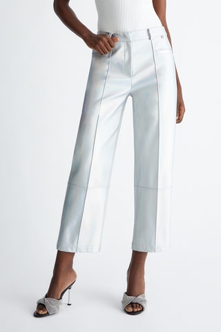 Pantalon straight - Argenté