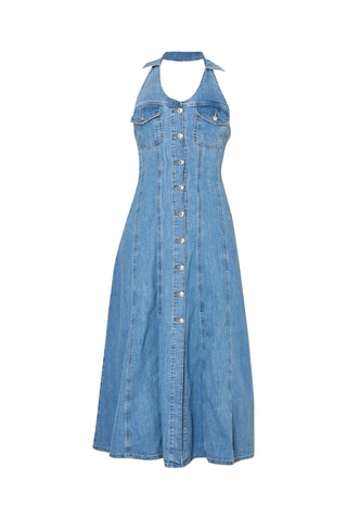 Robe midi en jean - Bleu