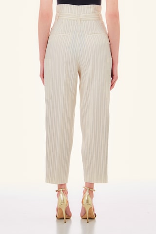 Pantalon de costume en lin taille haute - Blanc