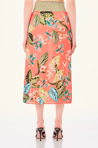Jupe midi - Corail