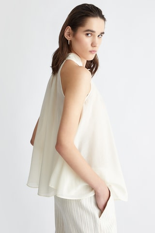 Top en soie - Beige