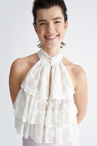 Blouse en dentelle - Blanc