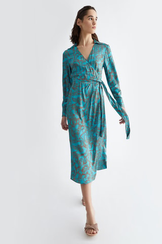 Robe portefeuille - Turquoise