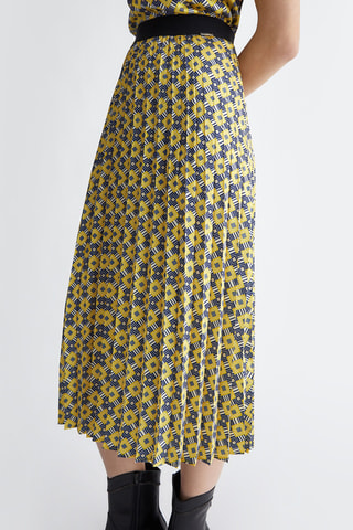 Jupe plissée taille haute - Multicolore