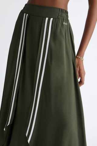 Jupe midi taille haute - Kaki