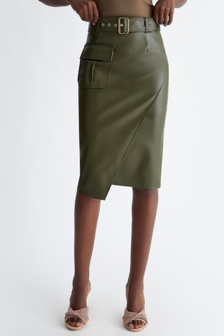 Jupe asymétrique taille haute - Vert