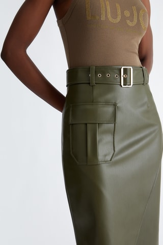 Jupe asymétrique taille haute - Vert