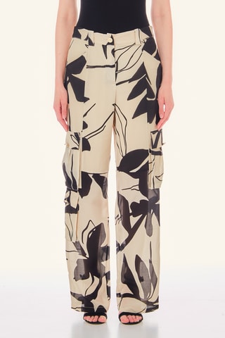 Pantalon cargo en soie - Multicolore