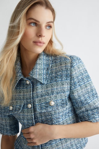 Veste en tweed - Bleu