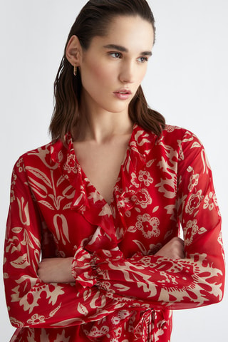 Robe volantée - Rouge