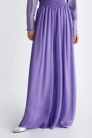 Pantalon en soie taille haute - Violet