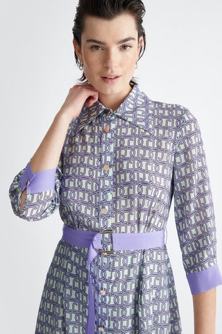 Robe chemise en soie - Violet