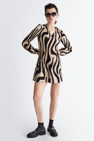 Robe plissée - Beige