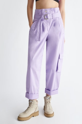 Pantalon 7/8 taille haute - Violet
