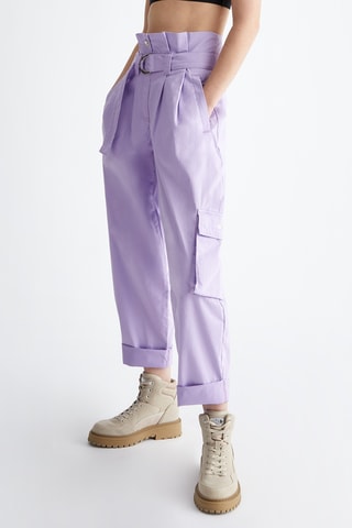 Pantalon 7/8 taille haute - Violet