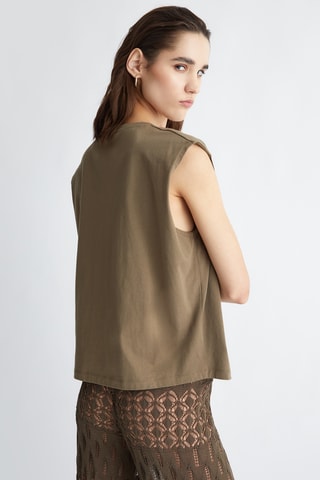 Top sans manches - Marron