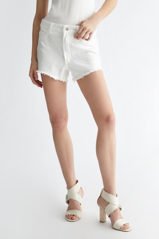 Short en jean - Blanc