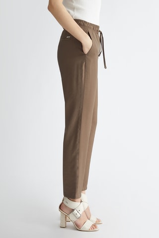 Pantalon taille haute - Marron