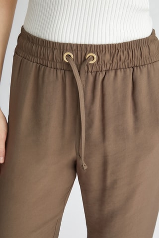 Pantalon taille haute - Marron