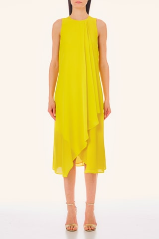 Robe midi en soie - Jaune