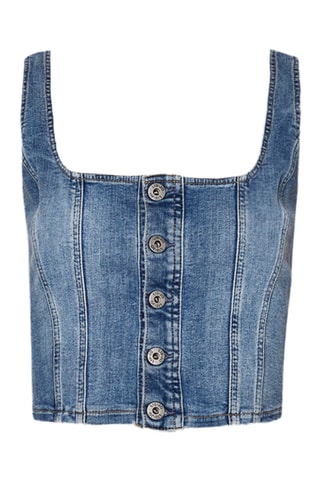 Crop top en jean - Bleu