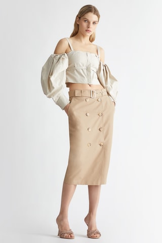 Jupe droite - Beige