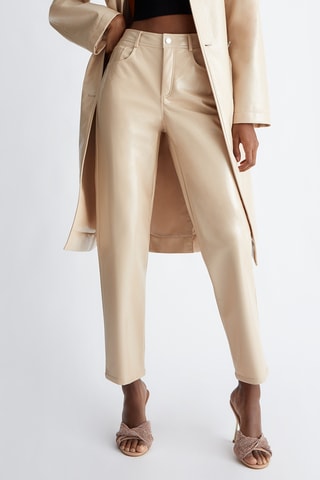 Pantalon taille haute - Écru