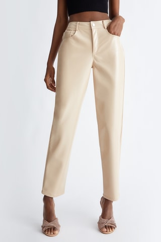 Pantalon taille haute - Écru