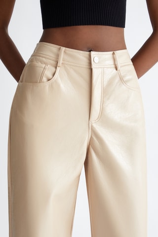 Pantalon taille haute - Écru