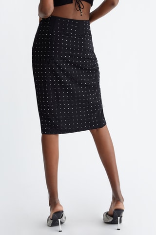 Jupe portefeuille taille haute - Noir