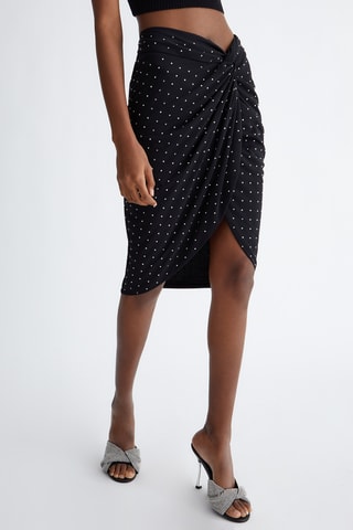 Jupe portefeuille taille haute - Noir