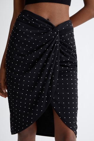 Jupe portefeuille taille haute - Noir