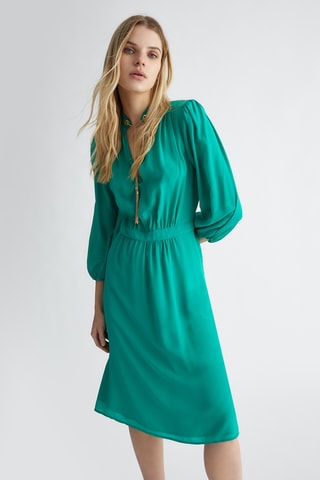 Robe midi en soie - Vert