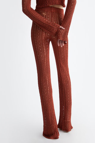 Pantalon taille haute - Rouge